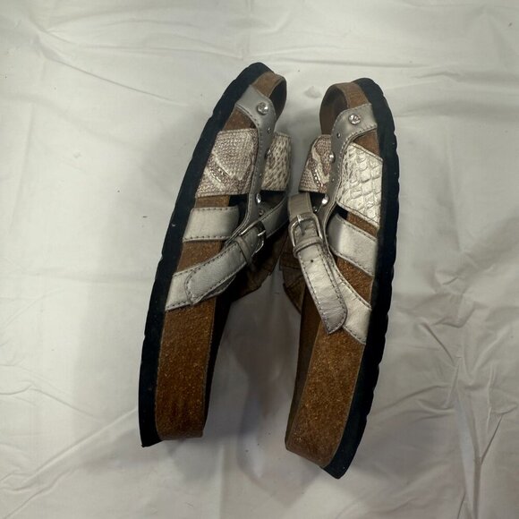 Birkenstock Betula Silver Crocodile Jeweled Sandals size 5 - Picture 6 of 16